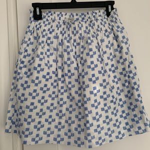 Madewell blue and white check skirt XS